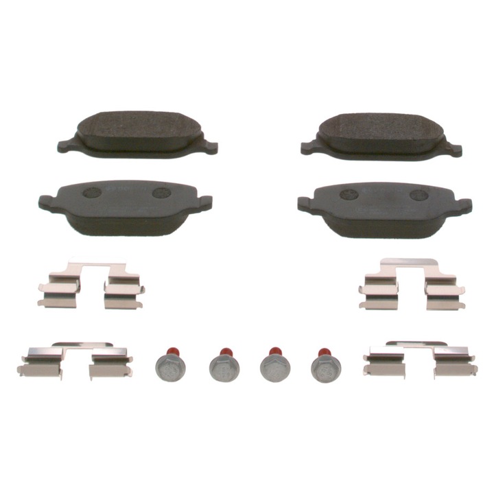 Bosch hátsó fékbetétek, 116,7x49,9x17,8mm, fém anyag, WVA szám 23760