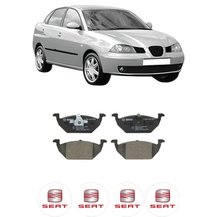 Set placute frana Fata SEAT CORDOBA (6L2) 1.4 TDI din 2005-2009, KW 51 CP 70 CMC 1422, Auto, Bosch, 4 Stickere auto cu SEAT