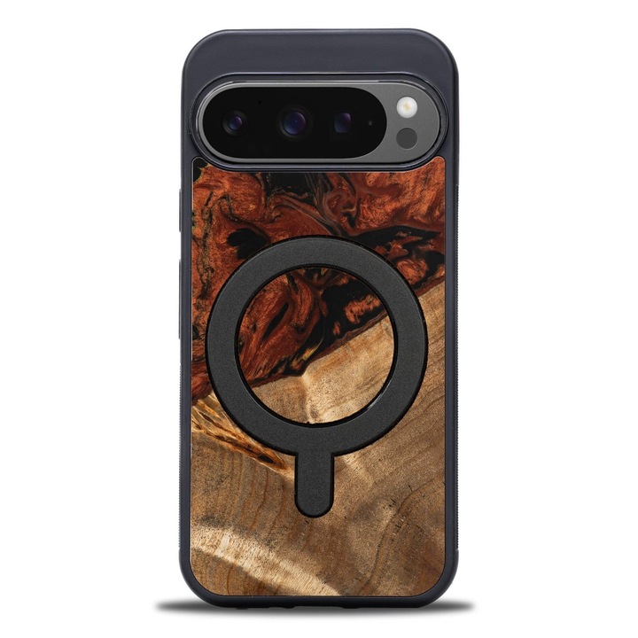 Etui Bewood Unique pentru Google Pixel 9 Pro XL, din lemn si rasina, 100% protectie, design personalizat, multicolor