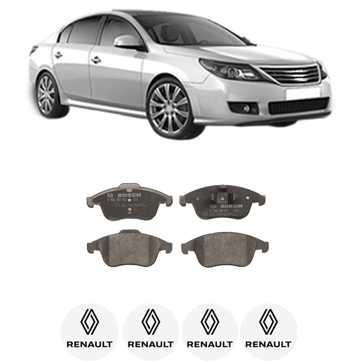 Set placute frana Fata RENAULT LATITUDE (L70_) 2.0 dCi 175 (L70Y, L734) din 2011, KW 127 CP 173 CMC 1995, Auto, Bosch, 4 Stickere auto cu RENAULT