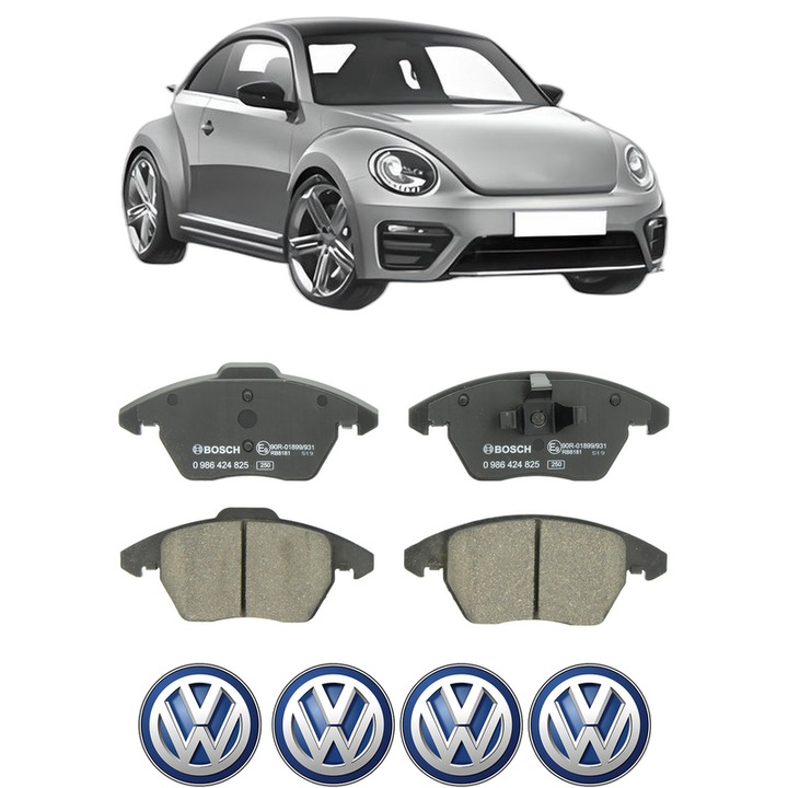 Set placute frana Fata Volkswagen BEETLE (5C1, 5C2) 2.0 TFSI din 2011-2016, KW 147 CP 200 CMC 1984, Auto, Bosch, 4 Stickere auto cu Volkswagen