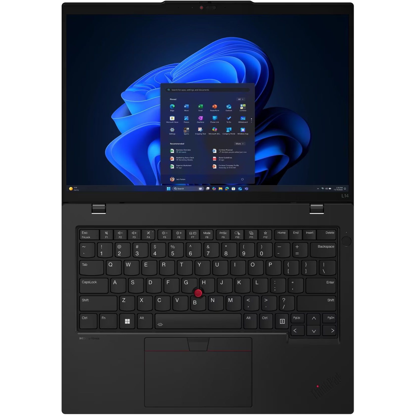 Laptop Lenovo ThinkPad L14 G6 cu AMD Ryzen 7 PRO 250 (3.3/5.1GHz, 16M), 16 GB, 512GB M.2 NVMe SSD, AMD Radeon 780M, Windows 11 Pro, Negru