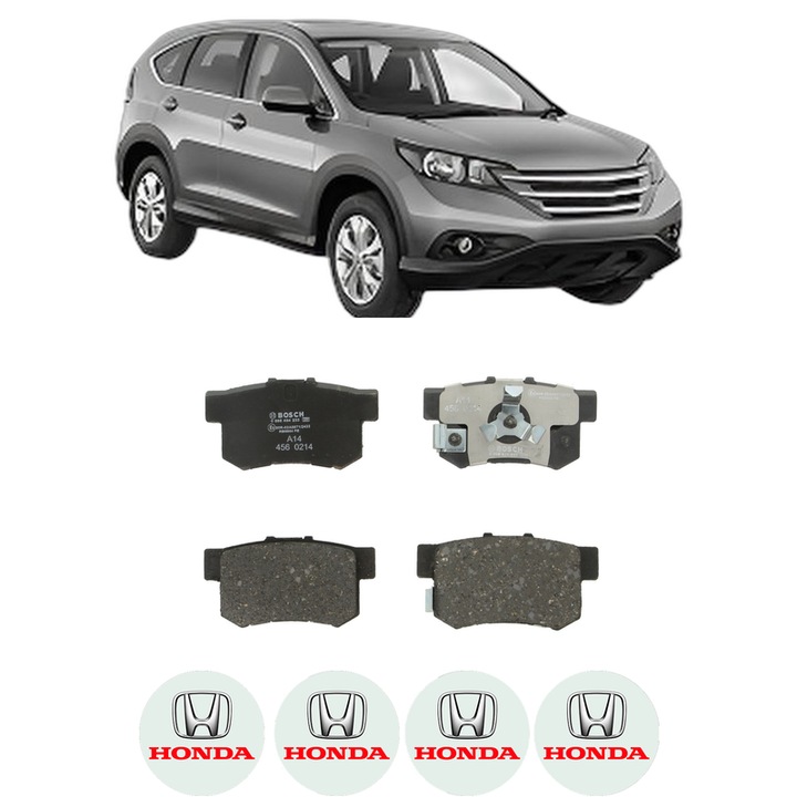 Set placute frana Spate HONDA CR-V IV (RM_) 2.4 AWD (RM4) din 2012, KW 140 CP 190 CMC 2354, Auto, Bosch, 4 Stickere auto cu HONDA