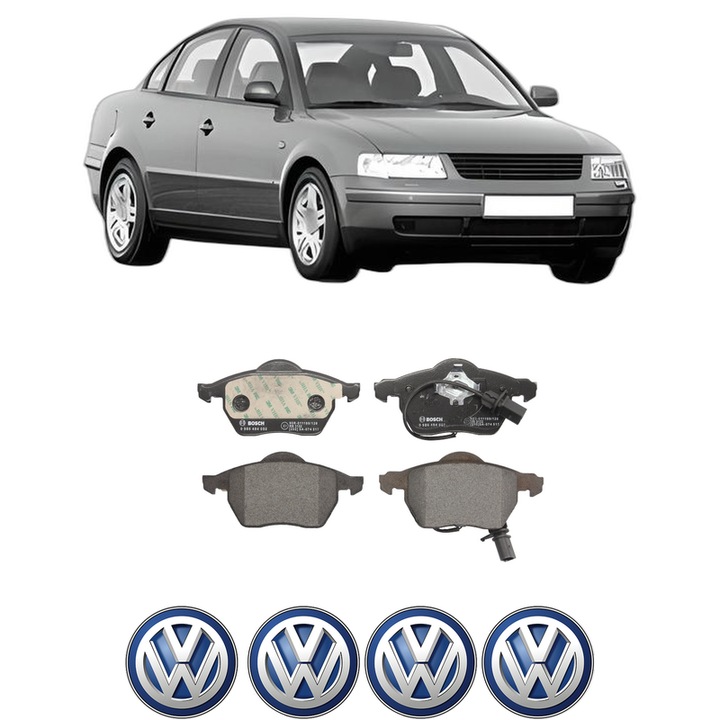 Set placute frana Fata Volkswagen PASSAT B5 (3B2) 1.8 din 1996-2000, KW 92 CP 125 CMC 1781, Auto, Bosch, 4 Stickere auto cu Volkswagen