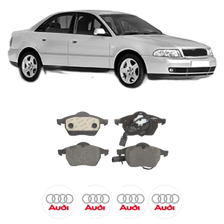 Set placute frana Fata AUDI A4 B5 (8D2) 1.8 din 1994-2000, KW 92 CP 125 CMC 1781, Auto, Bosch, 4 Stickere auto cu AUDI