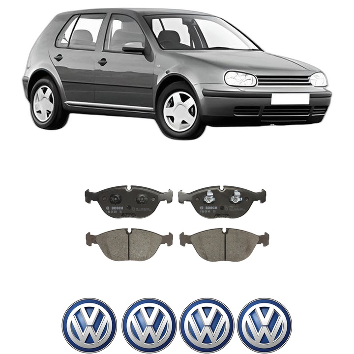 Set placute frana Fata Volkswagen GOLF IV (1J1) 1.9 TDI din 1997-2004, KW 66 CP 90 CMC 1896, Auto, Bosch, 4 Stickere auto cu Volkswagen