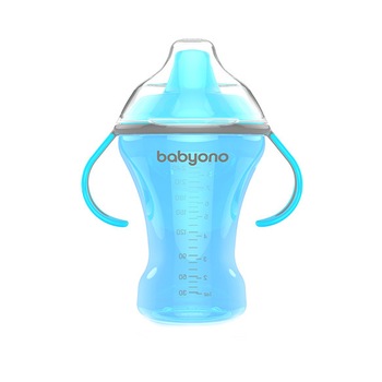 Cana anti-varsare cu tetina adaptor tare Babyono 240 ml. Cana anti-varsare cu tetina adaptor tare Babyono 240 ml.