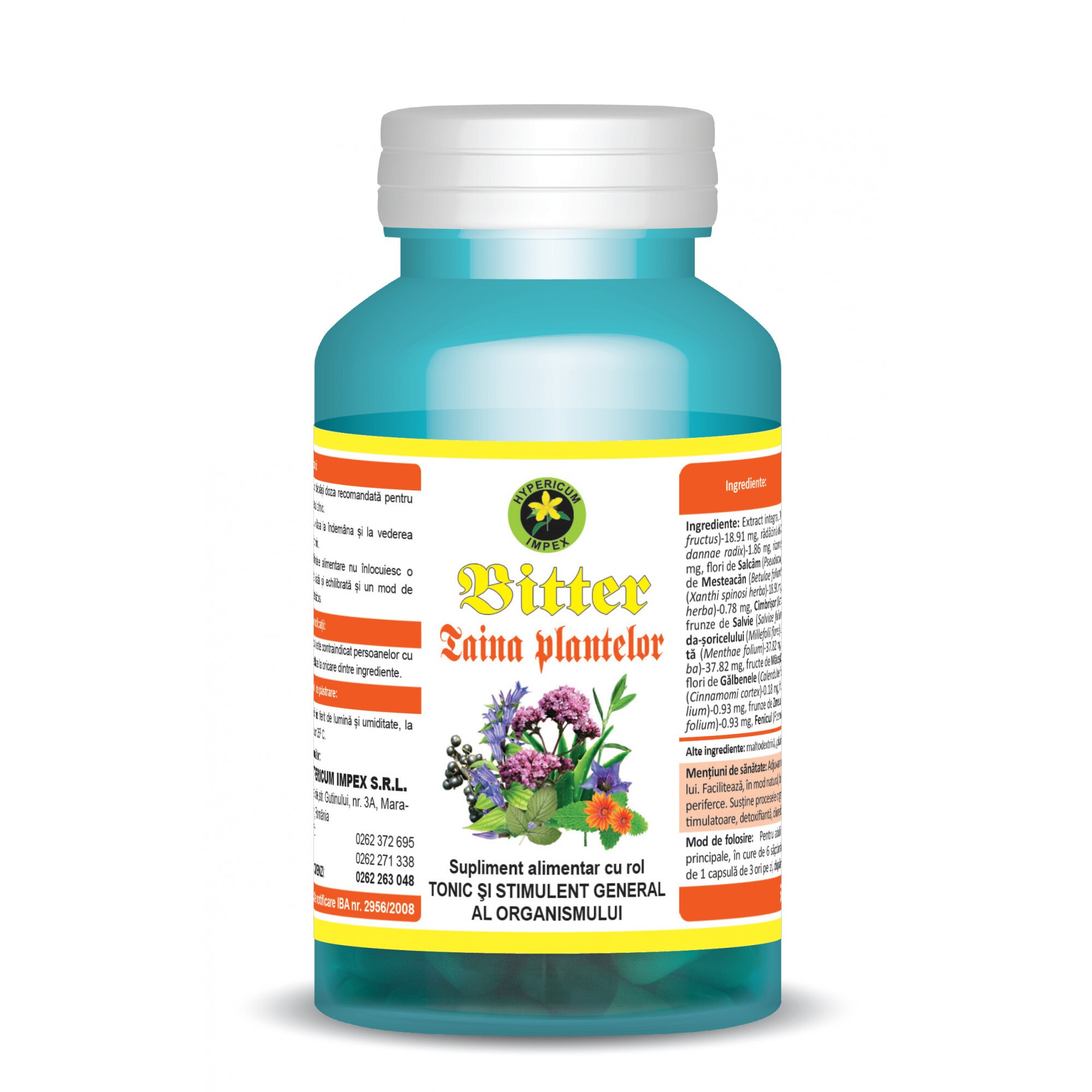 Capsule Bitter Taina Plantelor 60 cps Hypericum Impex
