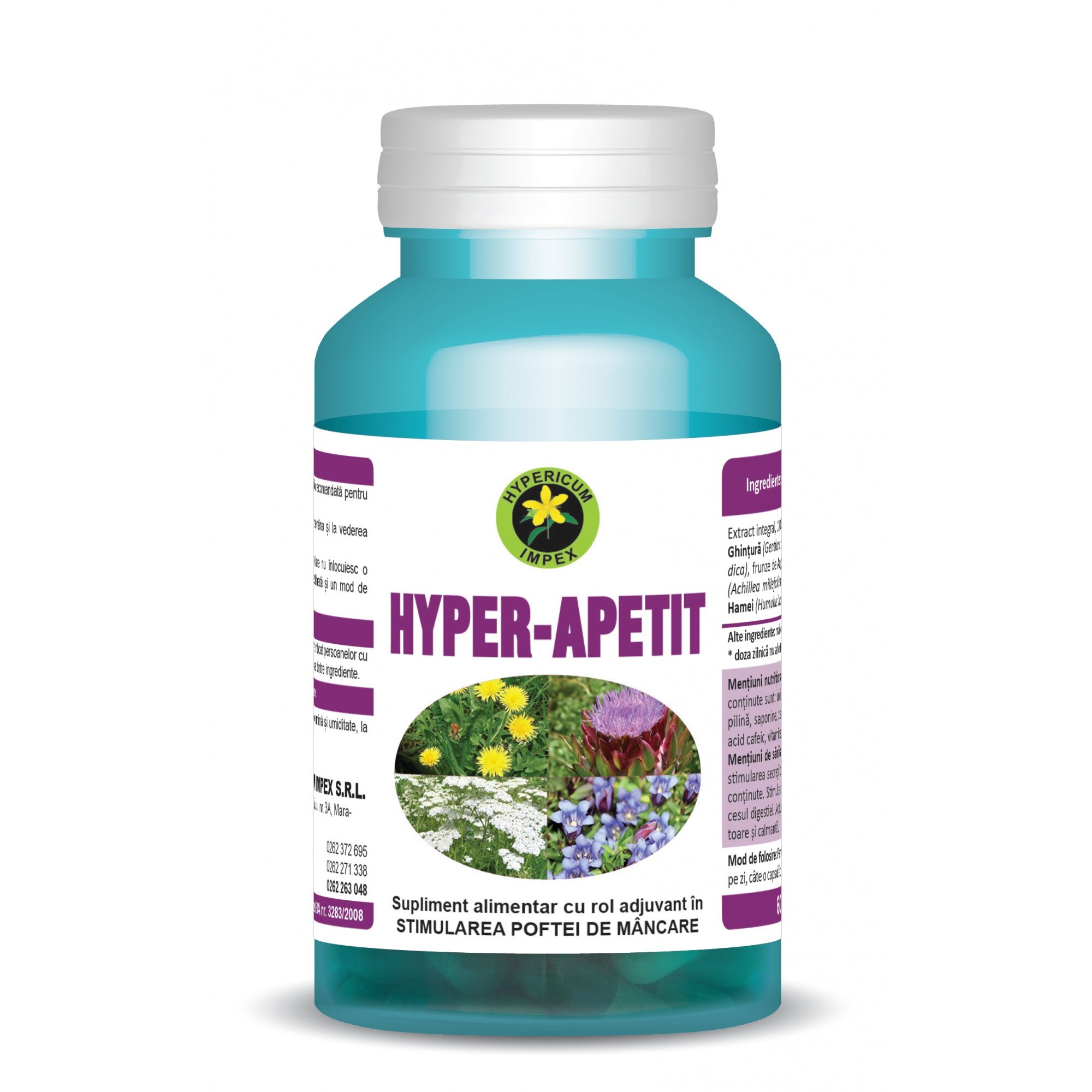 Capsule Hyper apetit 60 cps Hypericum Impex