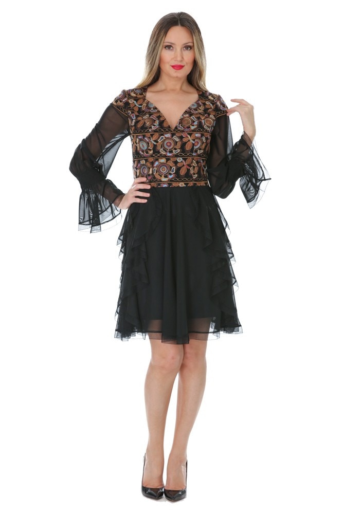 Rochie tul negru Liza Panait M-77E