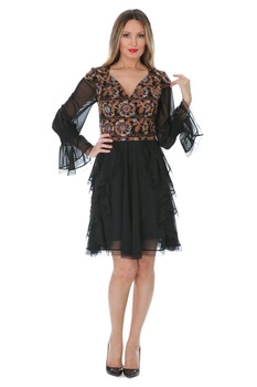 Rochie tul negru Liza Panait M-77E Rochie tul negru Liza Panait M-77E