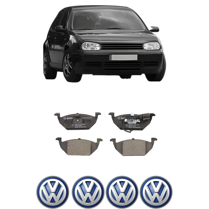 Set placute frana Fata Volkswagen GOLF IV Van (1J1) 1.9 TDI din 1997-2004, KW 81 CP 110 CMC 1896, Auto, Bosch, 4 Stickere auto cu Volkswagen