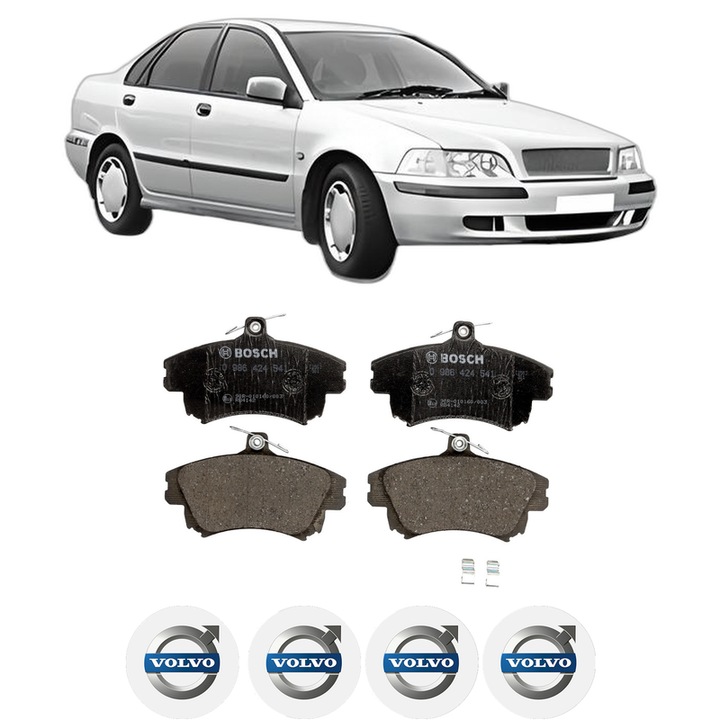 Set placute frana Fata VOLVO S40 I (644) 1.8 i din 2001-2003, KW 90 CP 122 CMC 1834, Auto, Bosch, 4 Stickere auto cu VOLVO