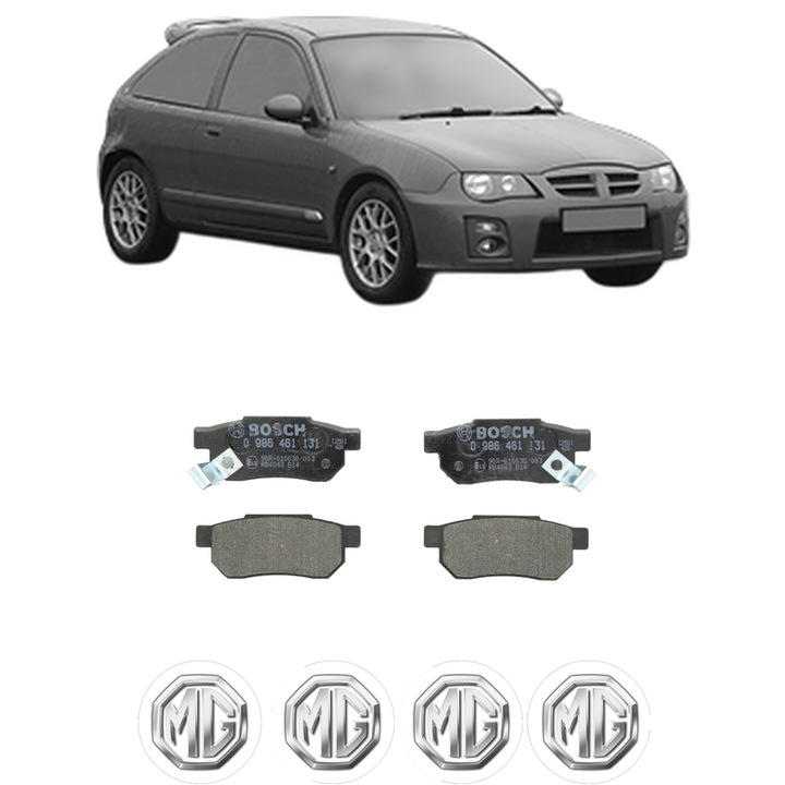 Set placute frana Spate MG MG ZR 160 din 2001-2005, KW 118 CP 160 CMC 1796, Auto, Bosch, 4 Stickere auto cu MG