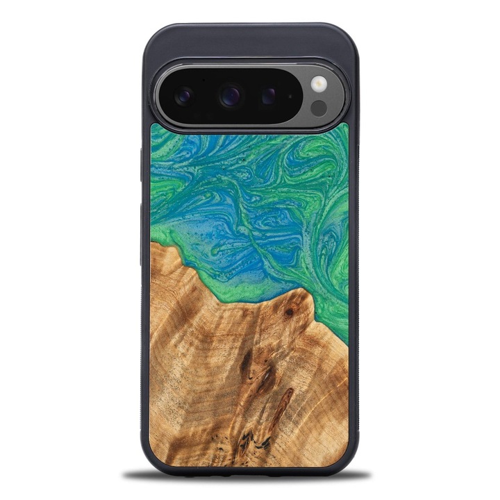 Husa Bewood Unique pentru Google Pixel 9/9 Pro, lemn si rasina, design unic, multicolor, 12 luni garantie