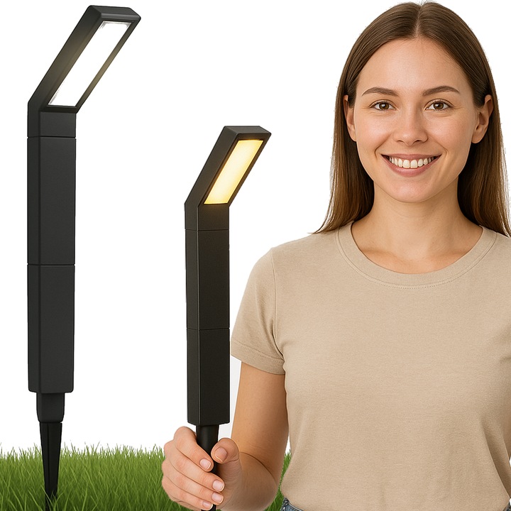Lampa solara JUMI wbijata 20 LED, 3 moduri de iluminare, 67x16x13cm