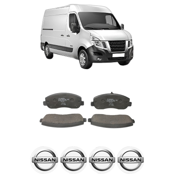 Set placute frana Fata NISSAN NV400 Van (X62, X62B) dCi 130 din 2016, KW 96 CP 130 CMC 2299, Auto, Bosch, 4 Stickere auto cu NISSAN