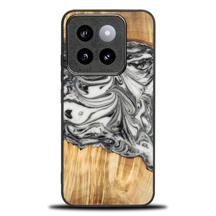 Husa telefon Bewood Unique, 100% protectie, lemn si rasina, multicolor, pentru Xiaomi 14T