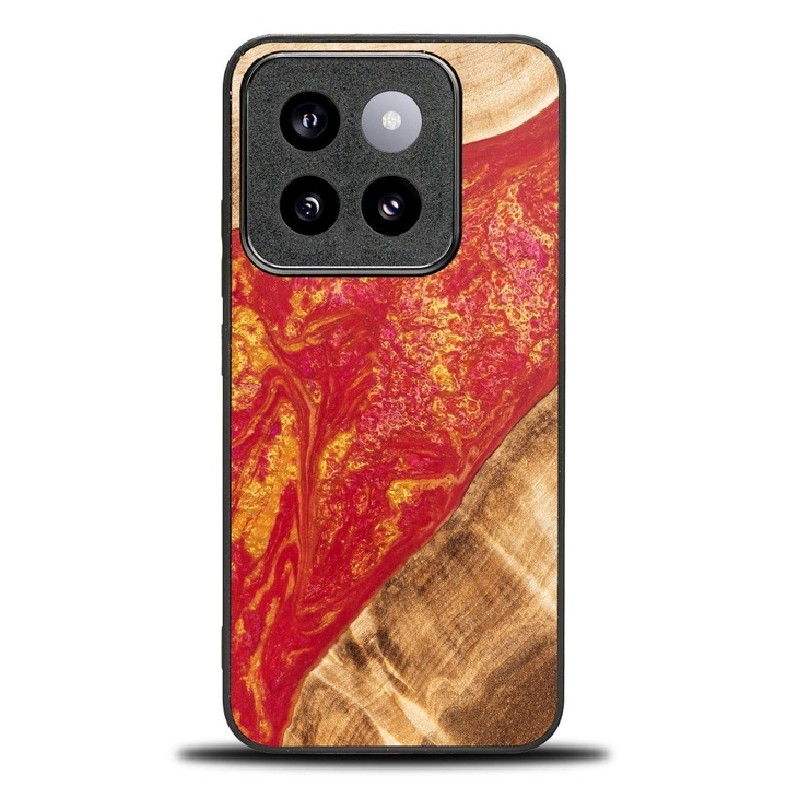 Husa telefon Bewood Unique pentru Xiaomi 14T Pro, lemn si rasina, 100% protectie, design unic, multicolor