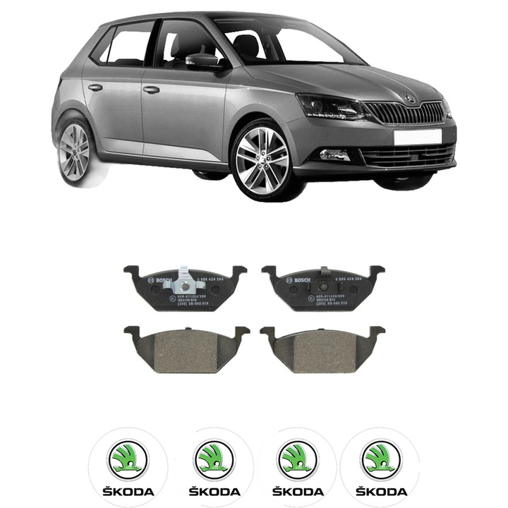 Set placute frana Fata SKODA FABIA IV (PJ3) 1.6 din 2021, KW 81 CP 110 CMC 1598, Auto, Bosch, 4 Stickere auto cu SKODA