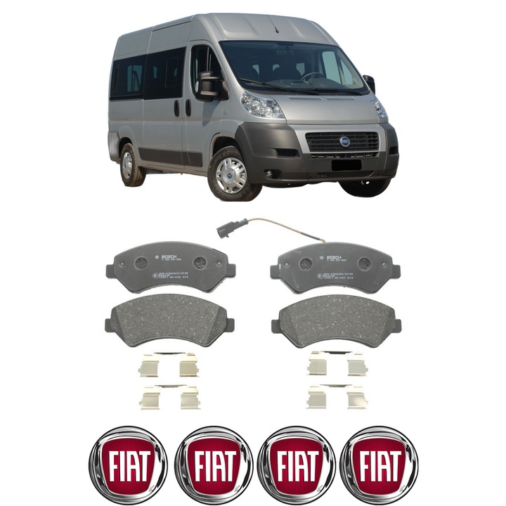 Set placute frana Fata FIAT DUCATO Bus (250_) 120 Multijet 2, 3 D din 2006-2013, KW 88 CP 120 CMC 2287, Auto, Bosch, 4 Stickere auto cu FIAT