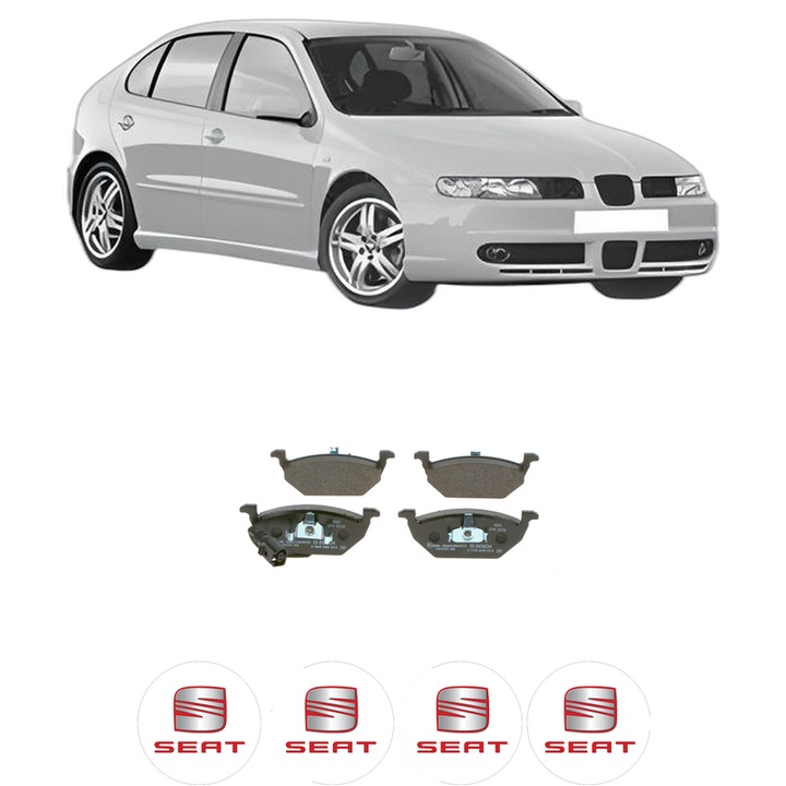 Set placute frana Fata SEAT LEON (1M1) 1.8 T Cupra R din 2002-2006, KW 154 CP 209 CMC 1781, Auto, Bosch, 4 Stickere auto cu SEAT