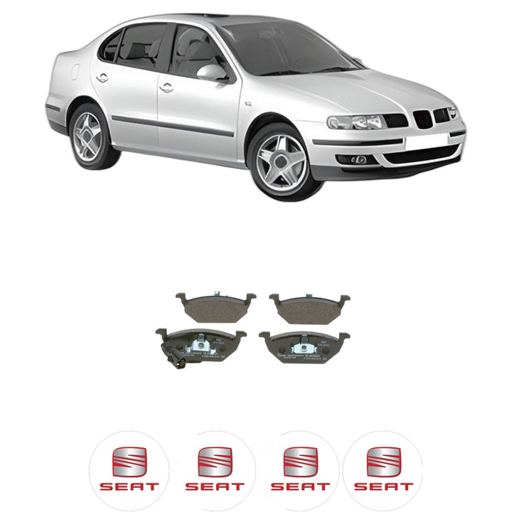 Set placute frana Fata SEAT TOLEDO II (1M2) 1.9 TDI din 2003-2006, KW 96 CP 130 CMC 1896, Auto, Bosch, 4 Stickere auto cu SEAT