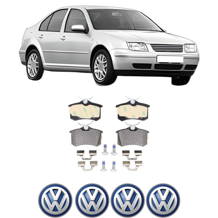 Set placute frana Spate Volkswagen BORA I (1J2) 1.9 TDI din 1998-2005, KW 66 CP 90 CMC 1896, Auto, Bosch, 4 Stickere auto cu Volkswagen