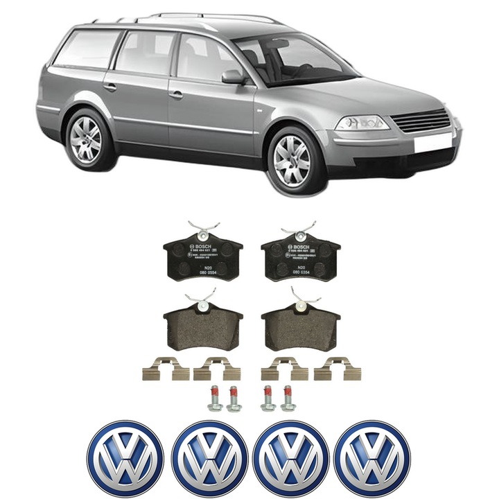 Set placute frana Spate Volkswagen PASSAT B5.5 Variant (3B6) 2.8 4motion din 2000-2005, KW 140 CP 190 CMC 2771, Auto, Bosch, 4 Stickere auto cu Volkswagen