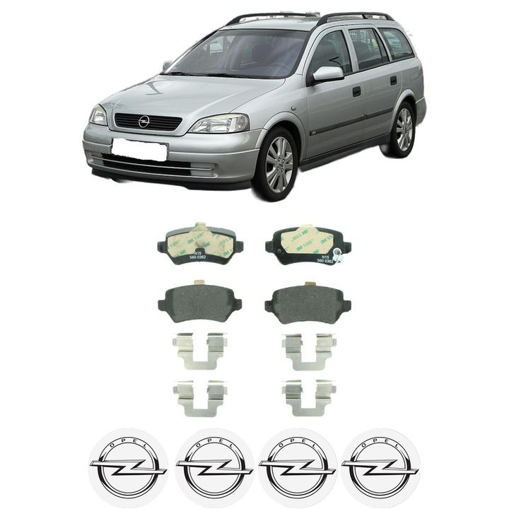 Set placute frana Spate OPEL ASTRA H Estate Van (L70) 1.9 CDTI 16V (L70) din 2004-2010, KW 88 CP 120 CMC 1910, Auto, Bosch, 4 Stickere auto cu OPEL