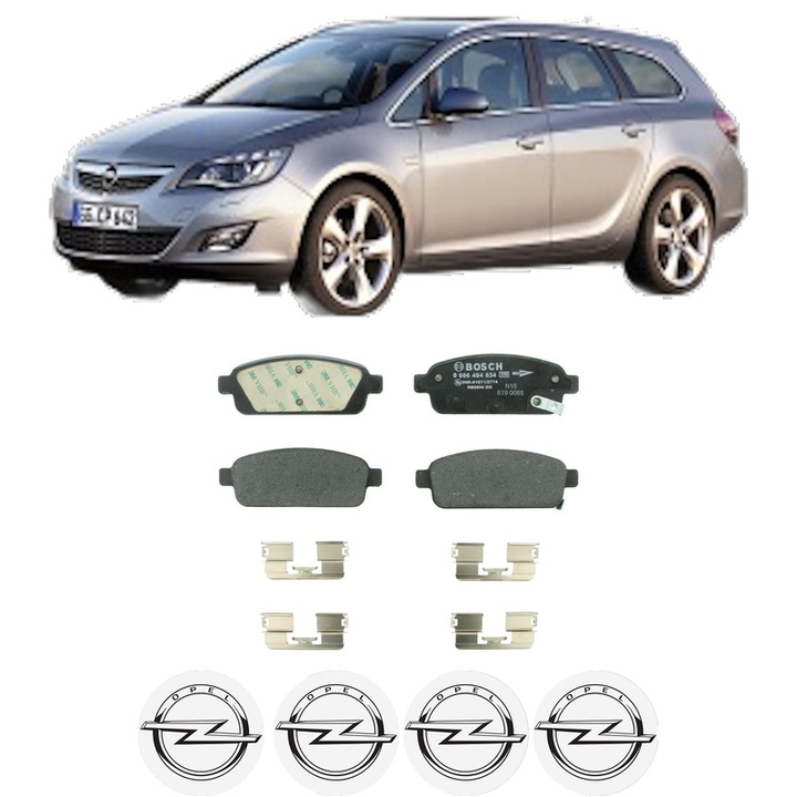 Set placute frana Spate OPEL ASTRA J Sports Tourer (P10) 2.0 BiTurbo CDTI (35) din 2012-2015, KW 143 CP 194 CMC 1956, Auto, Bosch, 4 Stickere auto cu OPEL