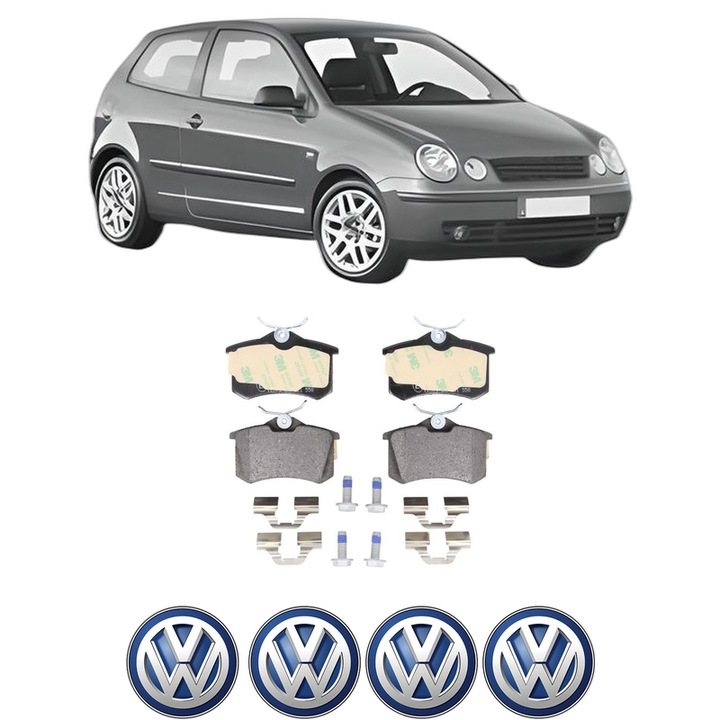Set placute frana Spate Volkswagen POLO IV (9N_, 9A_) 1.4 TDI din 2005-2009, KW 59 CP 80 CMC 1422, Auto, Bosch, 4 Stickere auto cu Volkswagen
