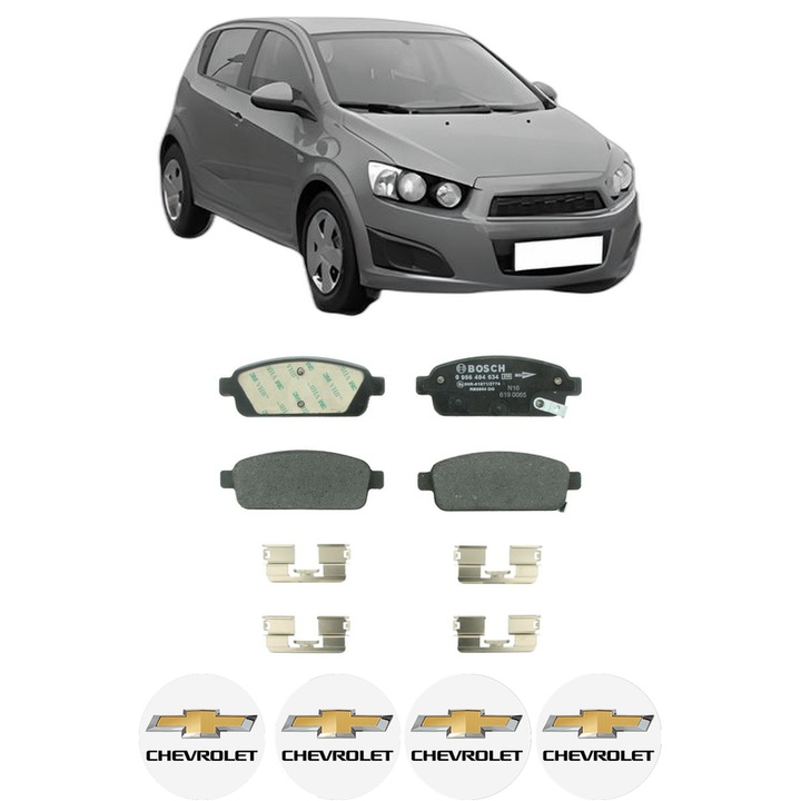Set placute frana Spate CHEVROLET AVEO Hatchback (T300) 1.4 din 2011, KW 74 CP 101 CMC 1398, Auto, Bosch, 4 Stickere auto cu CHEVROLET