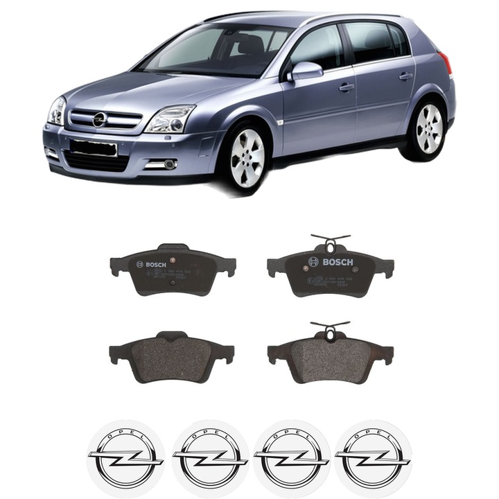 Set placute frana Spate OPEL SIGNUM Hatchback (Z03) 3.2 V6 (F48) din 2003-2005, KW 155 CP 211 CMC 3175, Auto, Bosch, 4 Stickere auto cu OPEL