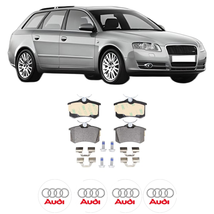 Set placute frana Spate AUDI A4 B7 Avant (8ED) 2.0 TDI din 2005-2006, KW 93 CP 126 CMC 1968, Auto, Bosch, 4 Stickere auto cu AUDI