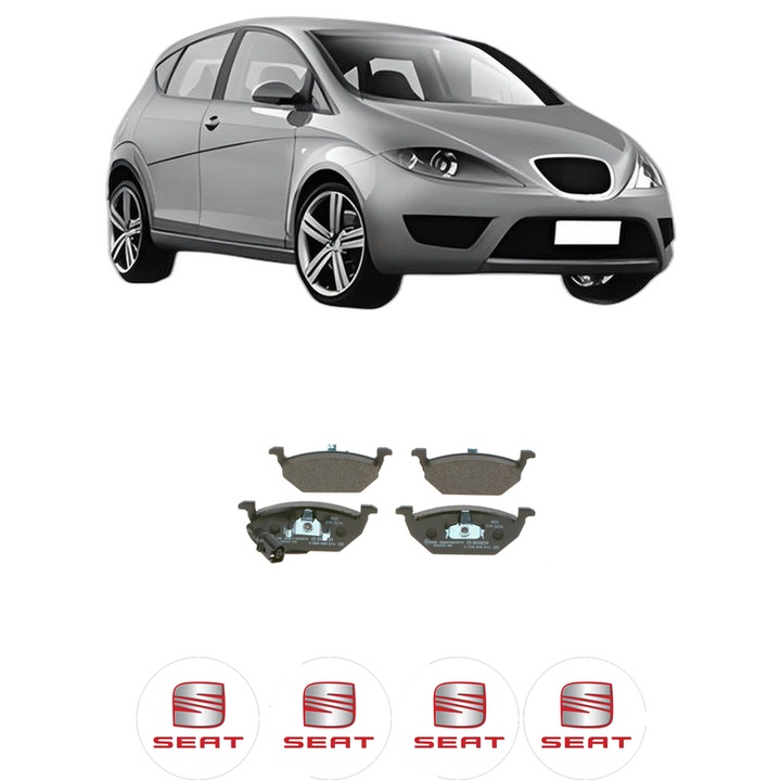 Set placute frana Fata SEAT ALTEA (5P1) 1.8 TFSI din 2007-2015, KW 118 CP 160 CMC 1798, Auto, Bosch, 4 Stickere auto cu SEAT