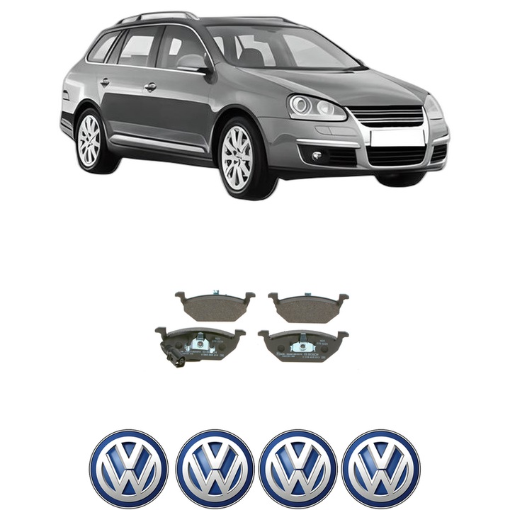 Set placute frana Fata Volkswagen GOLF V Variant (1K5) 1.6 MultiFuel din 2007-2009, KW 75 CP 102 CMC 1595, Auto, Bosch, 4 Stickere auto cu Volkswagen