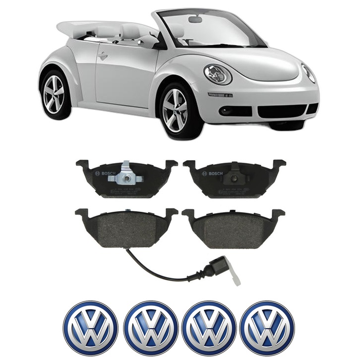 Set placute frana Fata Volkswagen BEETLE Convertible (5C7, 5C8) 1.2 TSI din 2011-2019, KW 77 CP 105 CMC 1197, Auto, Bosch, 4 Stickere auto cu Volkswagen