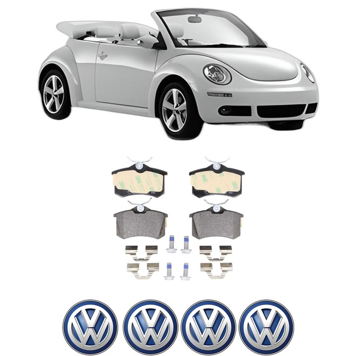 Set placute frana Spate Volkswagen BEETLE Convertible (5C7, 5C8) 1.6 TDI din 2011-2016, KW 77 CP 105 CMC 1598, Auto, Bosch, 4 Stickere auto cu Volkswagen