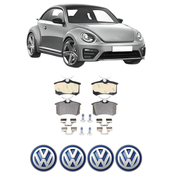 Set placute frana Spate Volkswagen BEETLE (5C1, 5C2) 2.0 TSI din 2017-2019, KW 130 CP 177 CMC 1984, Auto, Bosch, 4 Stickere auto cu Volkswagen