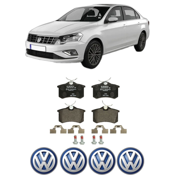 Set placute frana Spate Volkswagen JETTA IV (162, 163, AV3, AV2) 2.0 TDI din 2011-2017, KW 103 CP 140 CMC 1968, Auto, Bosch, 4 Stickere auto cu Volkswagen