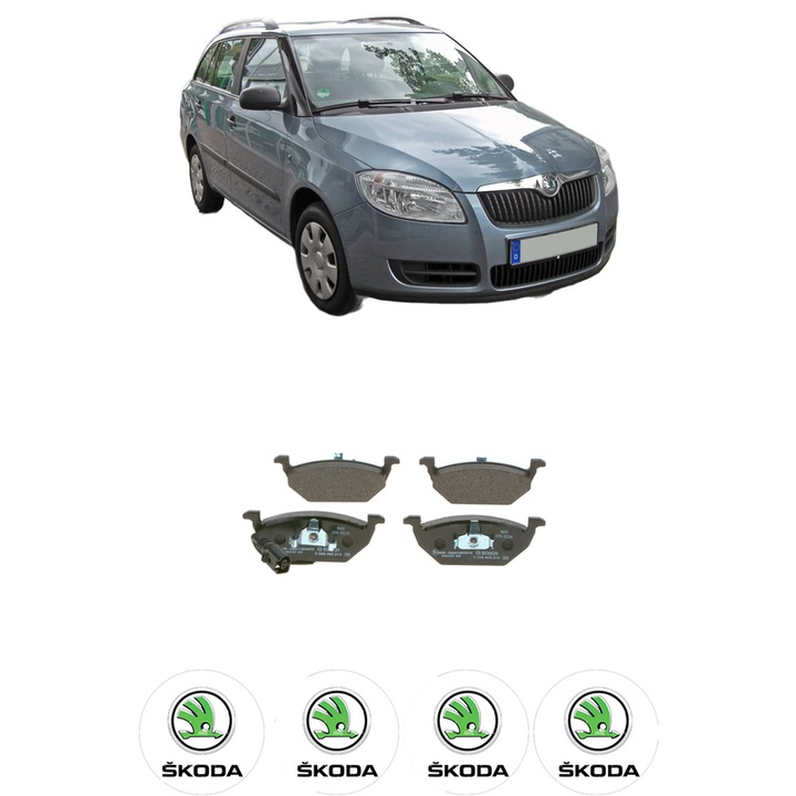 Set placute frana Fata SKODA FABIA II Combi (545) 1.6 din 2007-2014, KW 77 CP 105 CMC 1598, Auto, Bosch, 4 Stickere auto cu SKODA
