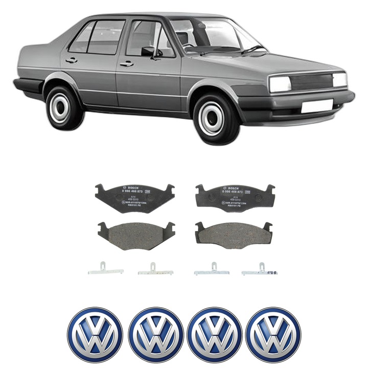 Set placute frana Fata Volkswagen JETTA II (19E, 1G2, 165) 1.8 16V din 1986-1991, KW 95 CP 129 CMC 1781, Auto, Bosch, 4 Stickere auto cu Volkswagen