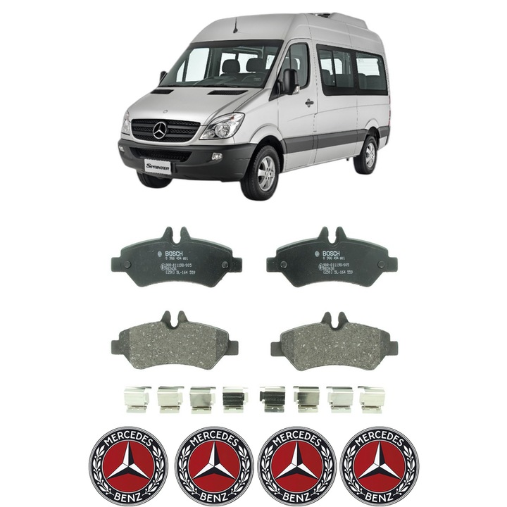 Set placute frana Spate MERCEDES-BENZ SPRINTER 3-t Bus (B906) 224 (906.713) din 2006-2013, KW 190 CP 258 CMC 3498, Auto, Bosch, 4 Stickere auto cu MERCEDES-BENZ