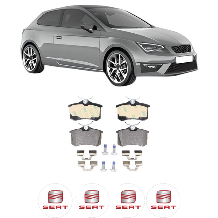 Set placute frana Spate SEAT LEON SC (5F5) 1.2 TSI din 2014-2018, KW 81 CP 110 CMC 1197, Auto, Bosch, 4 Stickere auto cu SEAT