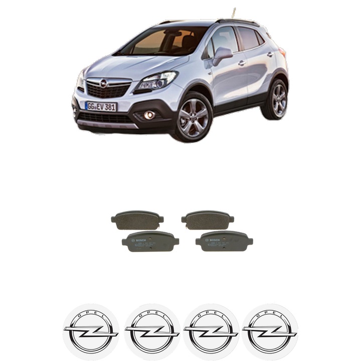 Set placute frana Spate OPEL MOKKA / MOKKA X (J13) 1.7 CDTI (_76) din 2012-2019, KW 96 CP 131 CMC 1686, Auto, Bosch, 4 Stickere auto cu OPEL