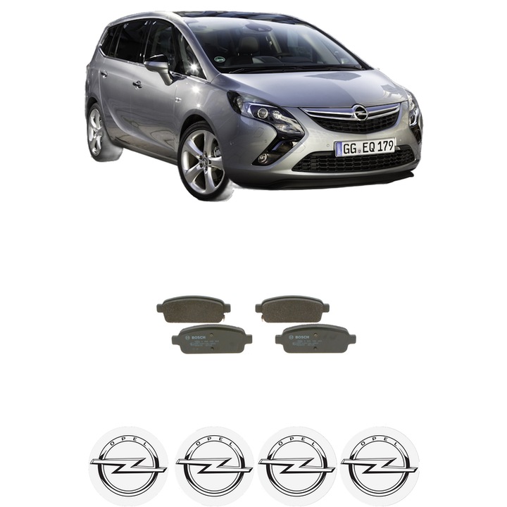 Set placute frana Spate OPEL ZAFIRA TOURER C (P12) 1.8 (75) din 2011, KW 85 CP 115 CMC 1796, Auto, Bosch, 4 Stickere auto cu OPEL