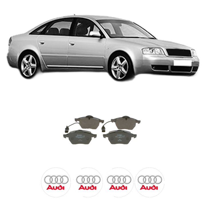 Set placute frana Fata AUDI A6 C5 (4B2, 4B4) 2.4 din 1997-2005, KW 120 CP 163 CMC 2393, Auto, Bosch, 4 Stickere auto cu AUDI