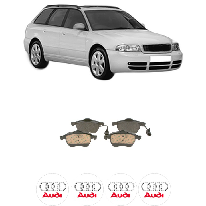 Set placute frana Fata AUDI A4 B5 Avant (8D5) 1.8 quattro din 1996-2001, KW 92 CP 125 CMC 1781, Auto, Bosch, 4 Stickere auto cu AUDI
