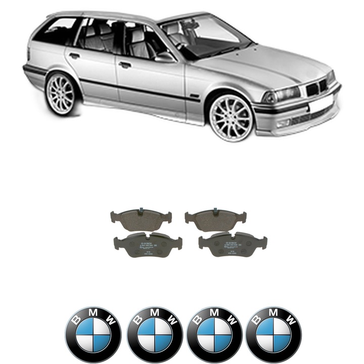 Set placute frana Fata BMW Seria 3 Touring (E36) 318 tds din 1995-1999, KW 66 CP 90 CMC 1665, Auto, Bosch, 4 Stickere auto cu BMW